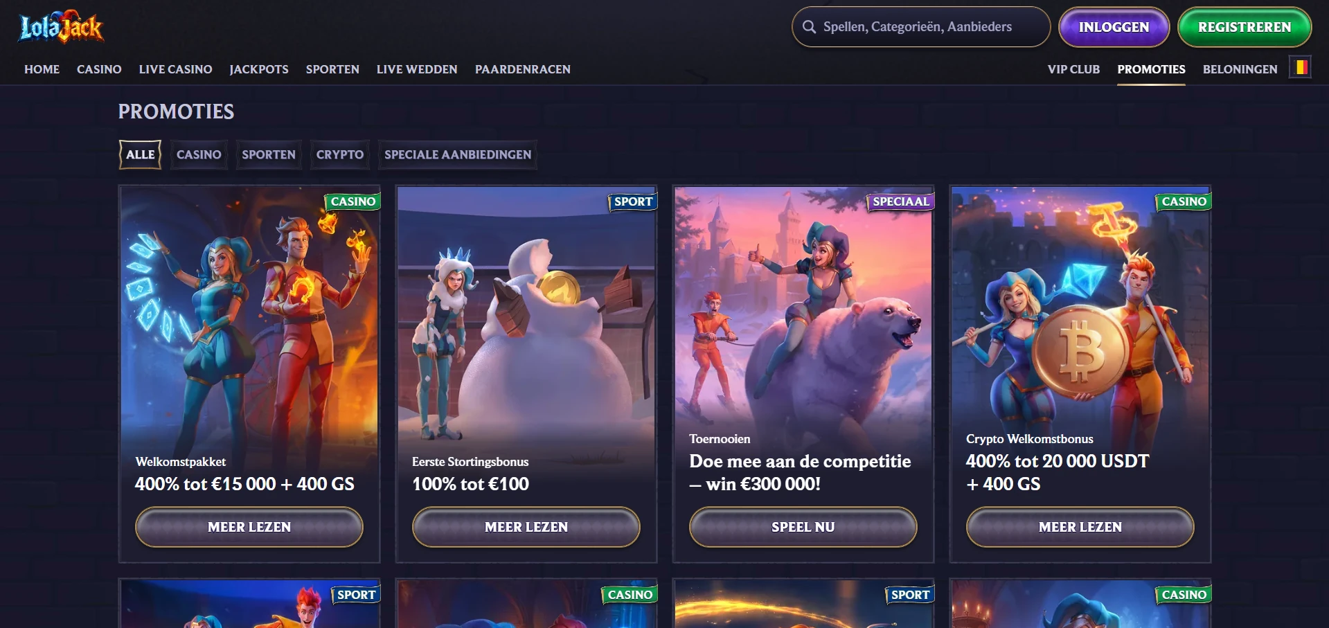 Bonusblok van LolaJack Casino